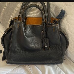 Coach purse black with attached keychain pouch